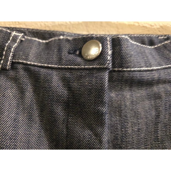 Tanjay Petite Straight Leg Pants 12P Blue with White Stitching - Picture 6 of 14